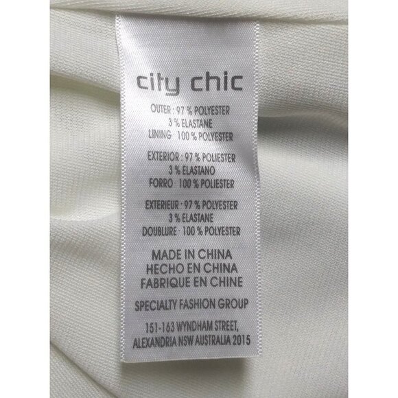 City Chic Fit & Flare Dress womens Sz 16 FLORAL stretch career Modest gray SS - Picture 8 of 9